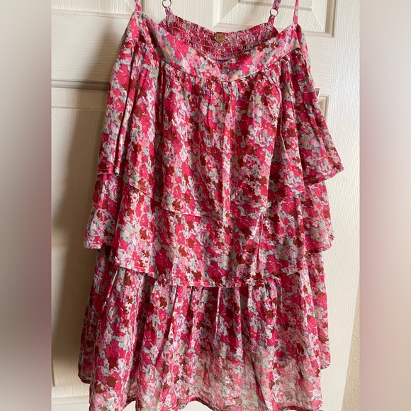 FP One Pink Floral Ruffle Top Large - Picture 2 of 7